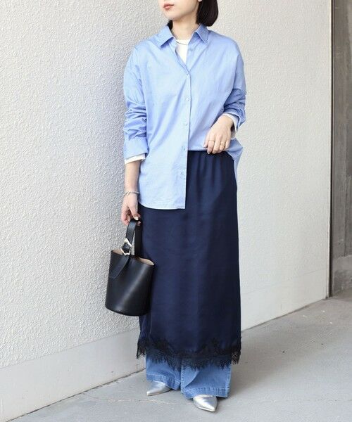 SHIPS / シップス ロング・マキシ丈スカート | 《予約》SHIPS Colors:〈手洗い可能〉サテン レース スカート◆ | 詳細23