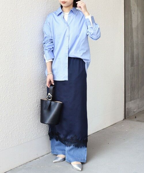 SHIPS / シップス ロング・マキシ丈スカート | 《予約》SHIPS Colors:〈手洗い可能〉サテン レース スカート◆ | 詳細27