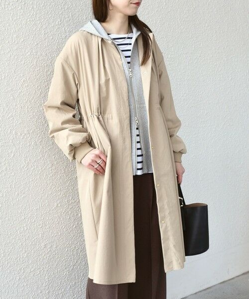 SHIPS / シップス その他アウター | 《予約》SHIPS Colors:〈手洗い可能〉ツイル ノーカラー タック コート◆（ベージュ）