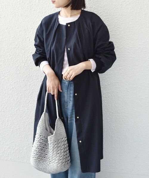 SHIPS / シップス その他アウター | 《予約》SHIPS Colors:〈手洗い可能〉ツイル ノーカラー タック コート◆ | 詳細28