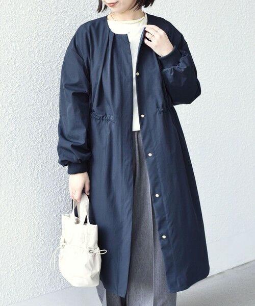 SHIPS / シップス その他アウター | 《予約》SHIPS Colors:〈手洗い可能〉ツイル ノーカラー タック コート◆ | 詳細30