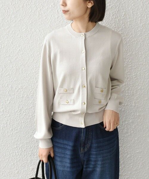SHIPS / シップス カーディガン・ボレロ | 《予約》SHIPS Colors:〈接触冷感・手洗い可能〉14ゲージ クルーネック カーディガン◆ | 詳細8