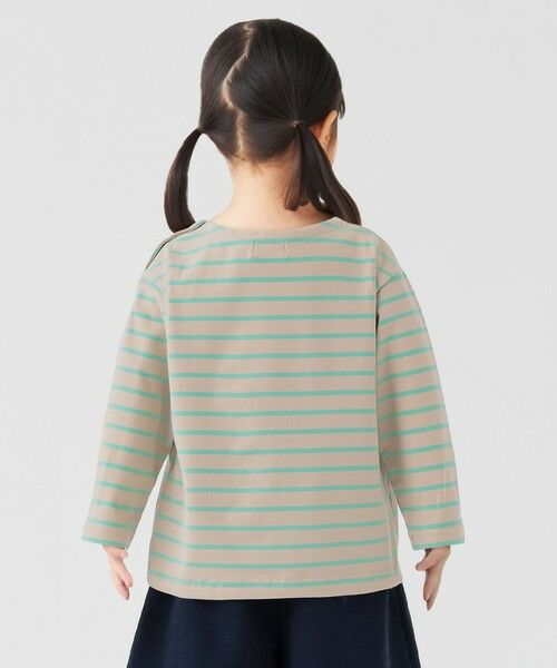 SHIPS / シップス カットソー（半袖以外） | SHIPS Colors:80〜130cm /〈洗濯機可能〉ボーダー ロゴ 刺繍 ロンT | 詳細5