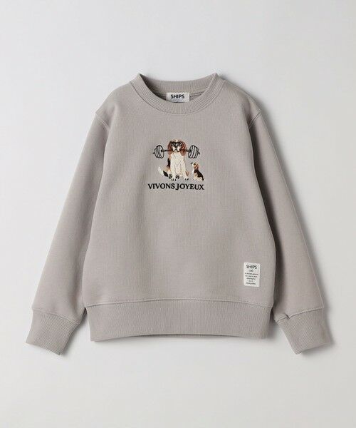 SHIPS / シップス スウェット | SHIPS Colors:100〜140cm / 〈洗濯機可能〉エンブロイダリー スウェット（ライトグレー）