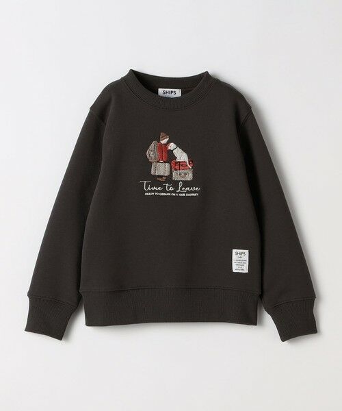 SHIPS / シップス スウェット | SHIPS Colors:100〜140cm / 〈洗濯機可能〉エンブロイダリー スウェット（チャコールグレー）