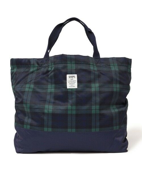 SHIPS / シップス トートバッグ | 《予約》SHIPS Colors:〈洗濯機可能〉チェック キルティング レッスン バッグ◆（グリーン）