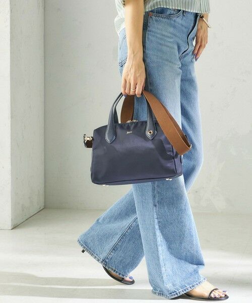 SHIPS / シップス ボストンバッグ | 《予約》BEAURE: ナイロン スクエア テープ ボストン（ネイビー）