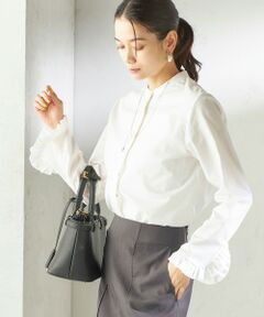 SHIPS / シップス シャツ・ブラウス | 《予約》〈洗濯機可能〉フリル カフス バンド カラー シャツ