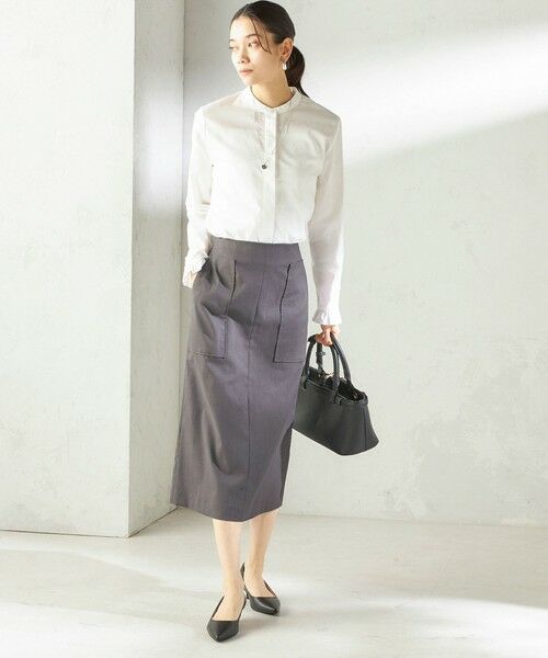 SHIPS / シップス シャツ・ブラウス | 《予約》〈洗濯機可能〉フリル カフス バンド カラー シャツ | 詳細1