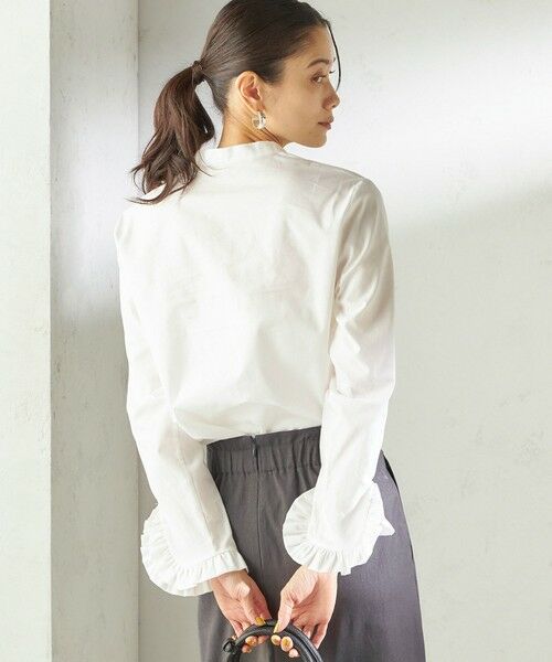 SHIPS / シップス シャツ・ブラウス | 《予約》〈洗濯機可能〉フリル カフス バンド カラー シャツ | 詳細7