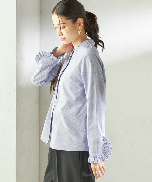 SHIPS / シップス シャツ・ブラウス | 《予約》〈洗濯機可能〉フリル カフス バンド カラー シャツ | 詳細15