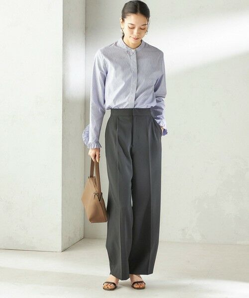 SHIPS / シップス シャツ・ブラウス | 《予約》〈洗濯機可能〉フリル カフス バンド カラー シャツ | 詳細18