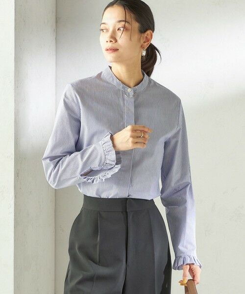 SHIPS / シップス シャツ・ブラウス | 《予約》〈洗濯機可能〉フリル カフス バンド カラー シャツ | 詳細19