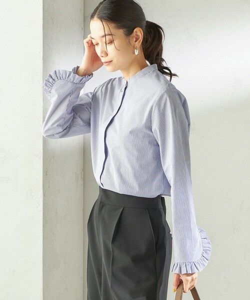 SHIPS / シップス シャツ・ブラウス | 《予約》〈洗濯機可能〉フリル カフス バンド カラー シャツ | 詳細20