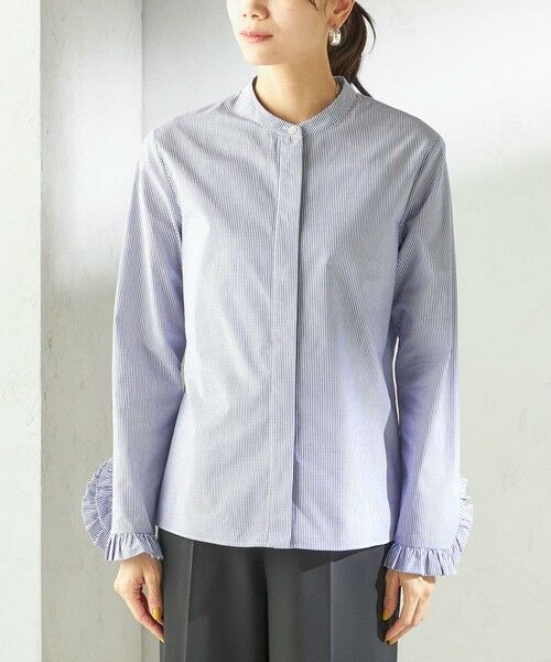 SHIPS / シップス シャツ・ブラウス | 《予約》〈洗濯機可能〉フリル カフス バンド カラー シャツ | 詳細27