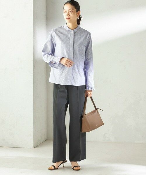 SHIPS / シップス シャツ・ブラウス | 《予約》〈洗濯機可能〉フリル カフス バンド カラー シャツ | 詳細11