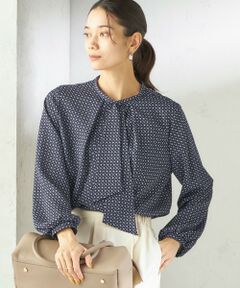 SHIPS / シップス シャツ・ブラウス | 〈手洗い可能〉プリント タイ 長袖 ブラウス
