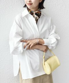 SHIPS / シップス シャツ・ブラウス | 《予約》〈手洗い可能〉無地 / ストライプ サイド スリット スキッパー コットン シャツ