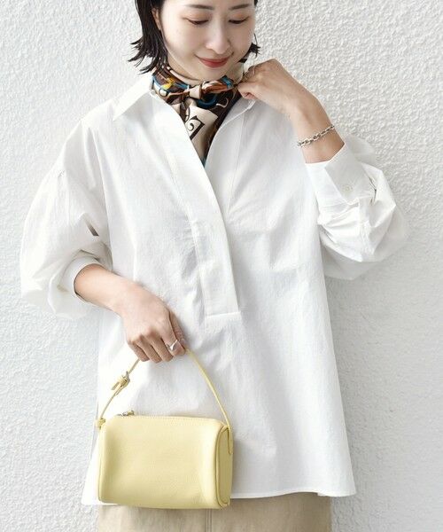 SHIPS / シップス シャツ・ブラウス | 《予約》〈手洗い可能〉無地 / ストライプ サイド スリット スキッパー コットン シャツ | 詳細5