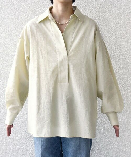 SHIPS / シップス シャツ・ブラウス | 《予約》〈手洗い可能〉無地 / ストライプ サイド スリット スキッパー コットン シャツ | 詳細26