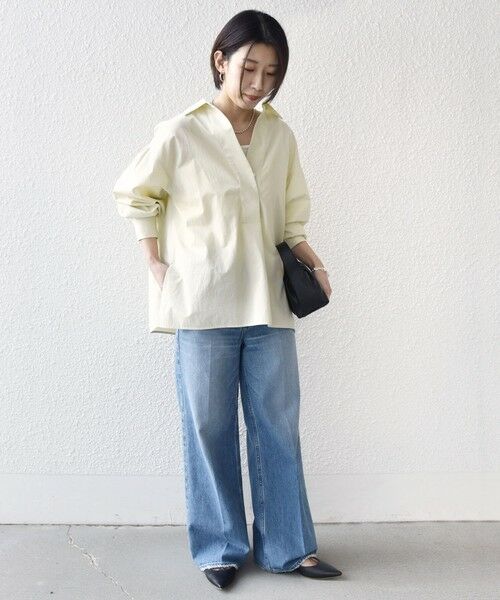 SHIPS / シップス シャツ・ブラウス | 《予約》〈手洗い可能〉無地 / ストライプ サイド スリット スキッパー コットン シャツ | 詳細11