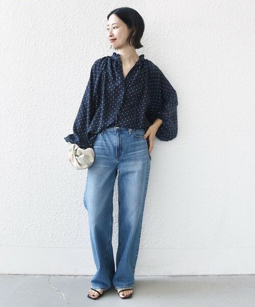 SHIPS / シップス シャツ・ブラウス | 《予約》〈手洗い可能〉ドット リボン デザイン 長袖 ブラウス | 詳細1