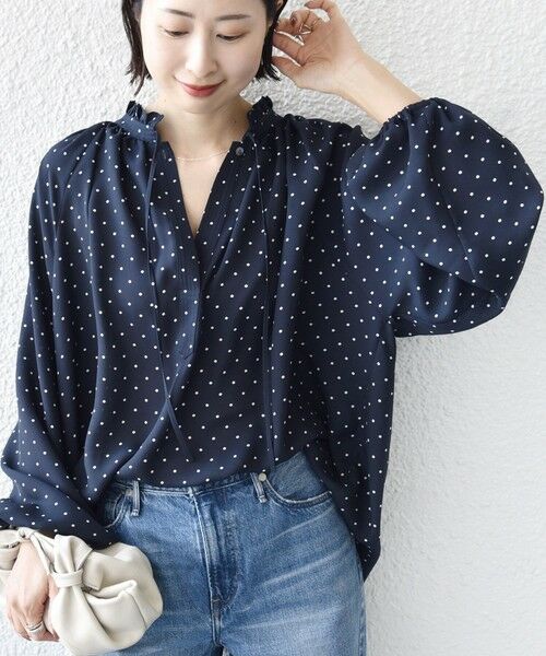 SHIPS / シップス シャツ・ブラウス | 《予約》〈手洗い可能〉ドット リボン デザイン 長袖 ブラウス | 詳細9