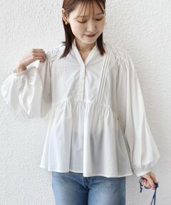 SHIPS / シップス シャツ・ブラウス | 《予約》【WEB限定】〈手洗い可能〉ショルダー 刺繍 タック ブラウス