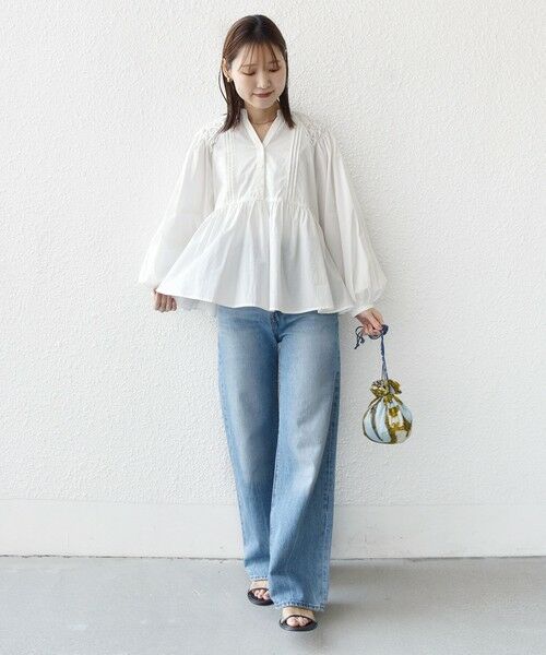 SHIPS / シップス シャツ・ブラウス | 《予約》【WEB限定】〈手洗い可能〉ショルダー 刺繍 タック ブラウス | 詳細1