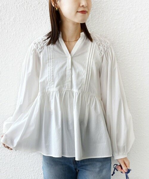 SHIPS / シップス シャツ・ブラウス | 《予約》【WEB限定】〈手洗い可能〉ショルダー 刺繍 タック ブラウス | 詳細5