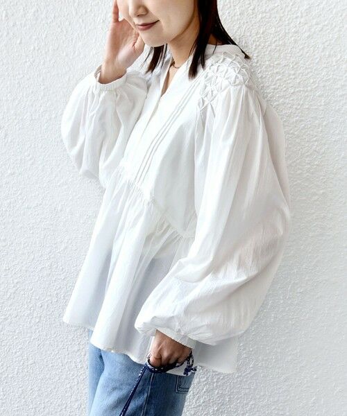 SHIPS / シップス シャツ・ブラウス | 《予約》【WEB限定】〈手洗い可能〉ショルダー 刺繍 タック ブラウス | 詳細7