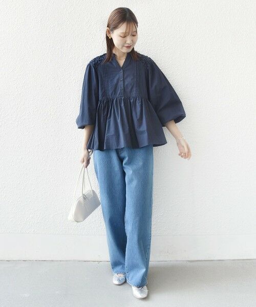 SHIPS / シップス シャツ・ブラウス | 《予約》【WEB限定】〈手洗い可能〉ショルダー 刺繍 タック ブラウス | 詳細30