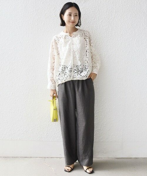 SHIPS / シップス シャツ・ブラウス | 《予約》〈手洗い可能〉裾 ドロスト レース ブラウス | 詳細1