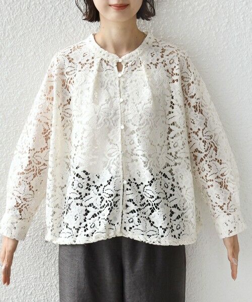 SHIPS / シップス シャツ・ブラウス | 《予約》〈手洗い可能〉裾 ドロスト レース ブラウス | 詳細12