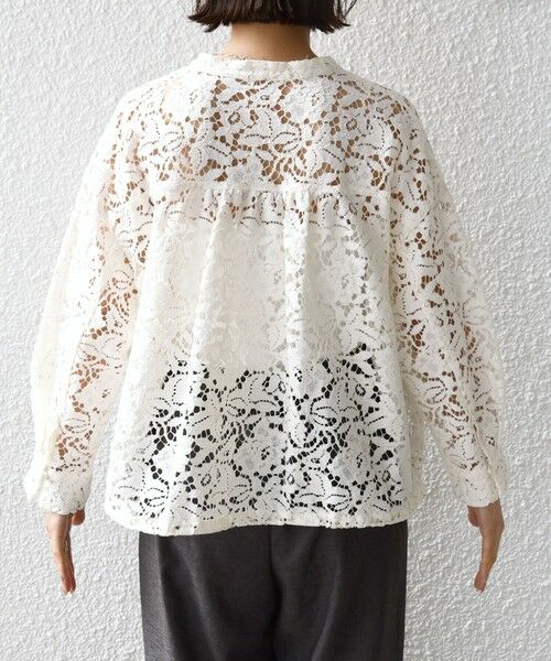 SHIPS / シップス シャツ・ブラウス | 《予約》〈手洗い可能〉裾 ドロスト レース ブラウス | 詳細14
