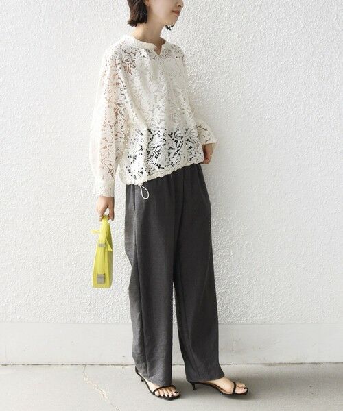 SHIPS / シップス シャツ・ブラウス | 《予約》〈手洗い可能〉裾 ドロスト レース ブラウス | 詳細4