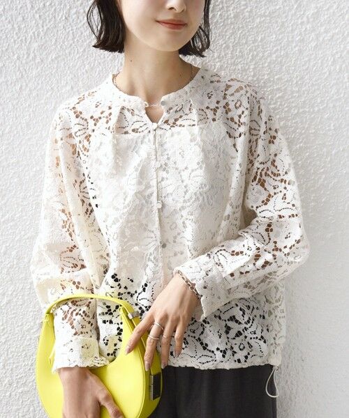 SHIPS / シップス シャツ・ブラウス | 《予約》〈手洗い可能〉裾 ドロスト レース ブラウス | 詳細5