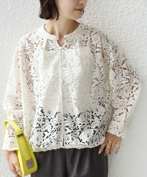 SHIPS / シップス シャツ・ブラウス | 《予約》〈手洗い可能〉裾 ドロスト レース ブラウス | 詳細6