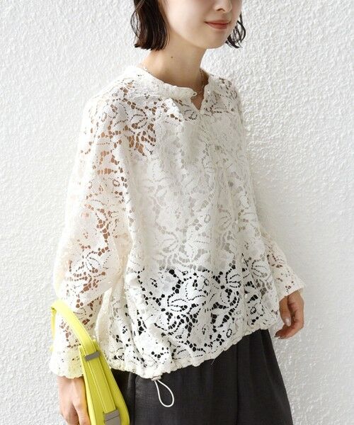 SHIPS / シップス シャツ・ブラウス | 《予約》〈手洗い可能〉裾 ドロスト レース ブラウス | 詳細8