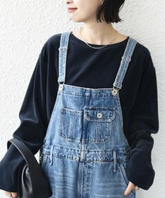 SHIPS / シップス Tシャツ | 〈手洗い可能〉コットン ベロア ボートネック ロング スリーブ プルオーバー