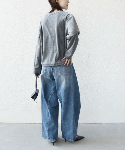 SHIPS / シップス Tシャツ | 〈手洗い可能〉コットン ベロア ボートネック ロング スリーブ プルオーバー | 詳細3