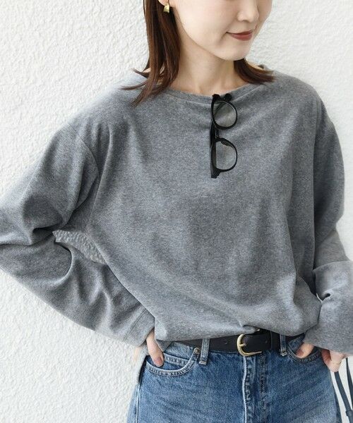 SHIPS / シップス Tシャツ | 〈手洗い可能〉コットン ベロア ボートネック ロング スリーブ プルオーバー | 詳細5