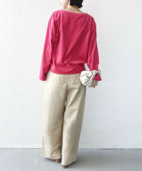 SHIPS / シップス Tシャツ | 〈手洗い可能〉コットン ベロア ボートネック ロング スリーブ プルオーバー | 詳細13