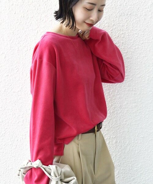 SHIPS / シップス Tシャツ | 〈手洗い可能〉コットン ベロア ボートネック ロング スリーブ プルオーバー | 詳細18