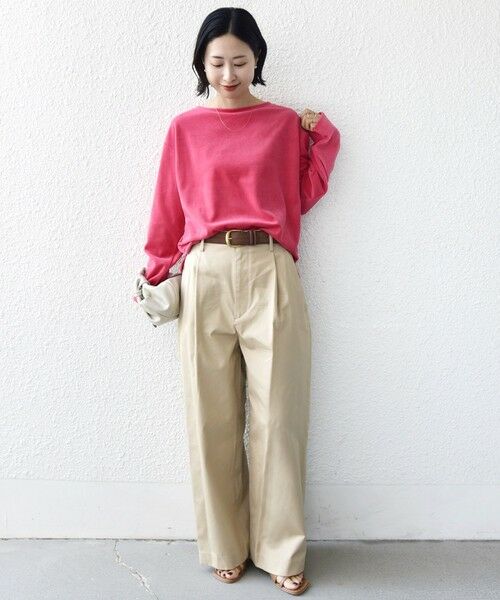 SHIPS / シップス Tシャツ | 〈手洗い可能〉コットン ベロア ボートネック ロング スリーブ プルオーバー | 詳細11