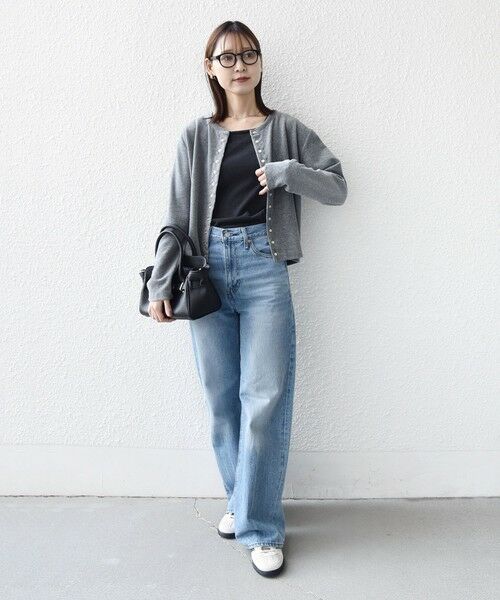 SHIPS / シップス カーディガン・ボレロ | 〈手洗い可能〉コットン ベロア パール モチーフ ボタン カーディガン | 詳細1