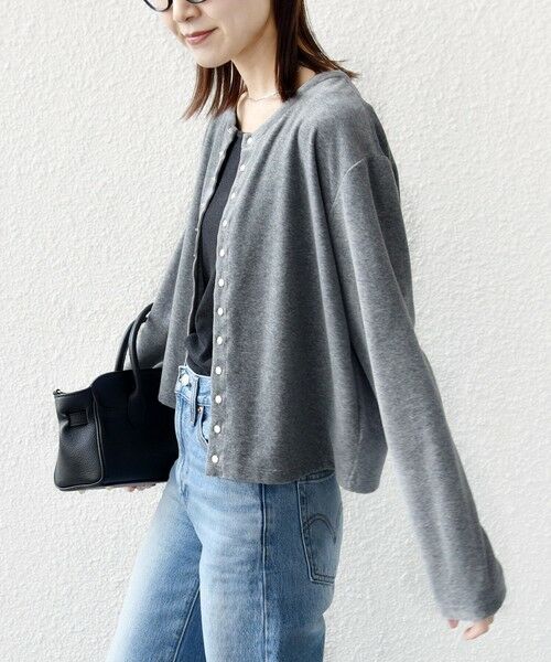 SHIPS / シップス カーディガン・ボレロ | 〈手洗い可能〉コットン ベロア パール モチーフ ボタン カーディガン | 詳細6