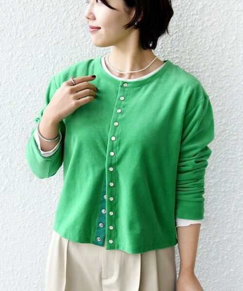SHIPS / シップス カーディガン・ボレロ | 〈手洗い可能〉コットン ベロア パール モチーフ ボタン カーディガン | 詳細19