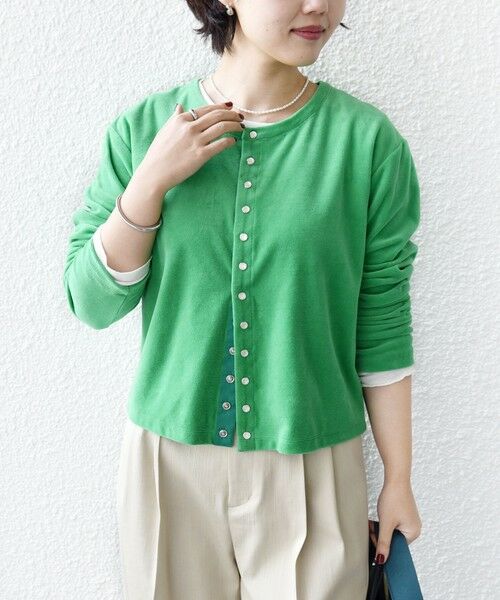 SHIPS / シップス カーディガン・ボレロ | 〈手洗い可能〉コットン ベロア パール モチーフ ボタン カーディガン | 詳細22