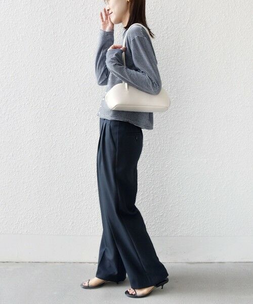 SHIPS / シップス カーディガン・ボレロ | 〈手洗い可能〉ポリエステル ベロア ボーダー パール モチーフ ボタン カーディガン | 詳細2